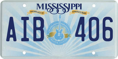 MS license plate AIB406
