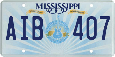 MS license plate AIB407