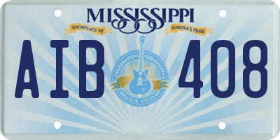 MS license plate AIB408
