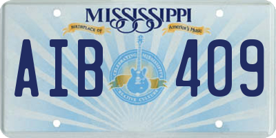 MS license plate AIB409