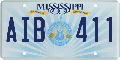 MS license plate AIB411
