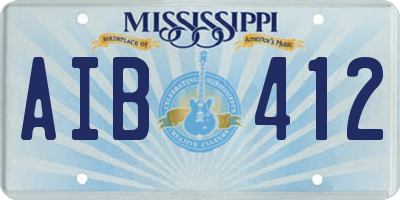 MS license plate AIB412
