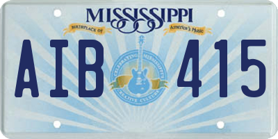 MS license plate AIB415