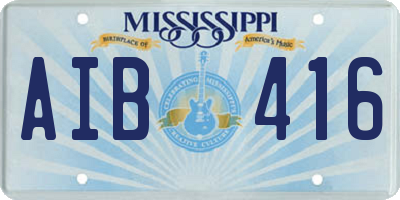 MS license plate AIB416