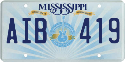 MS license plate AIB419