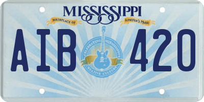 MS license plate AIB420