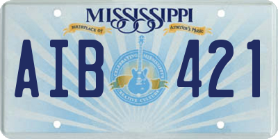 MS license plate AIB421