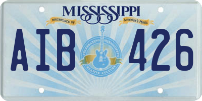 MS license plate AIB426