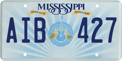 MS license plate AIB427