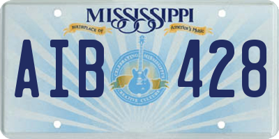 MS license plate AIB428