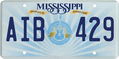 MS license plate AIB429