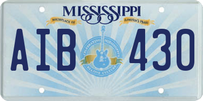 MS license plate AIB430
