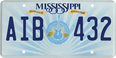 MS license plate AIB432
