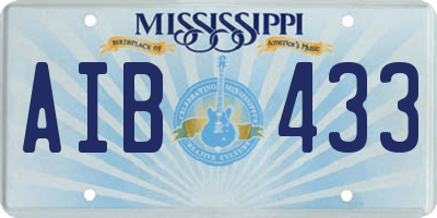 MS license plate AIB433