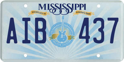MS license plate AIB437