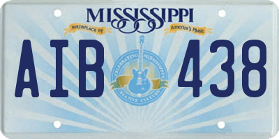 MS license plate AIB438