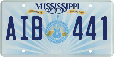 MS license plate AIB441