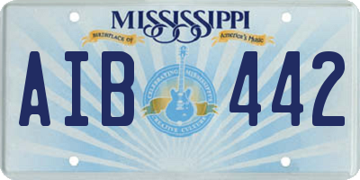 MS license plate AIB442