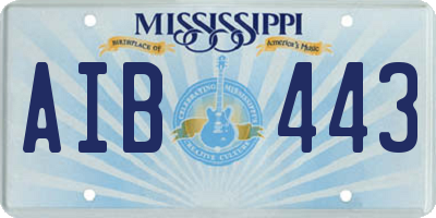 MS license plate AIB443