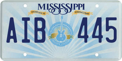 MS license plate AIB445