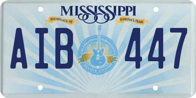 MS license plate AIB447