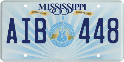 MS license plate AIB448