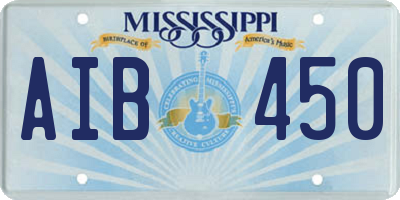 MS license plate AIB450