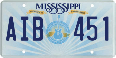 MS license plate AIB451