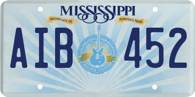 MS license plate AIB452