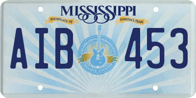 MS license plate AIB453