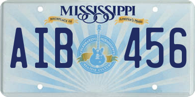 MS license plate AIB456