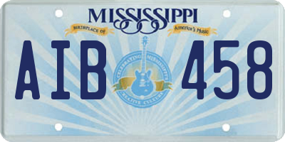 MS license plate AIB458