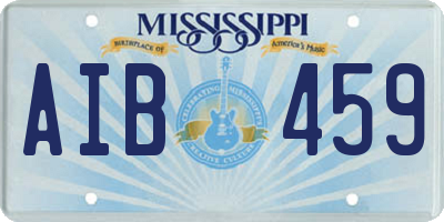 MS license plate AIB459