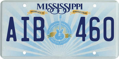MS license plate AIB460