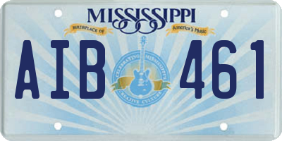 MS license plate AIB461