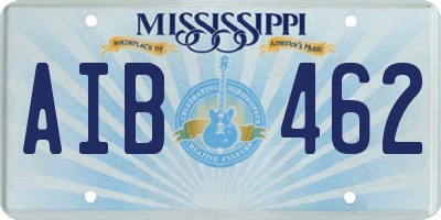 MS license plate AIB462