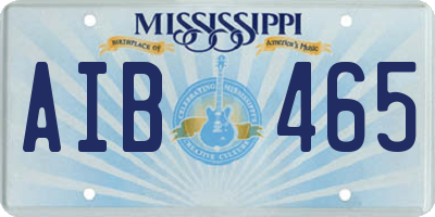 MS license plate AIB465