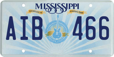 MS license plate AIB466