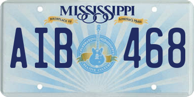 MS license plate AIB468