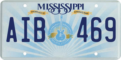 MS license plate AIB469