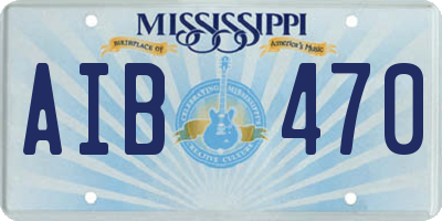 MS license plate AIB470