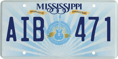 MS license plate AIB471