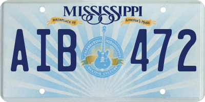 MS license plate AIB472