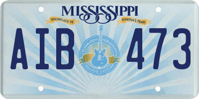 MS license plate AIB473