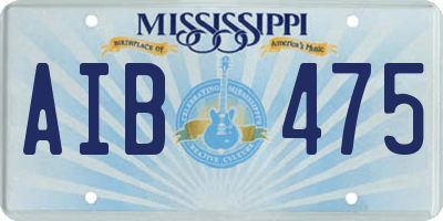MS license plate AIB475