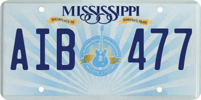 MS license plate AIB477