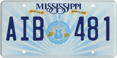 MS license plate AIB481