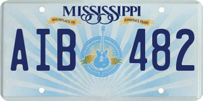 MS license plate AIB482