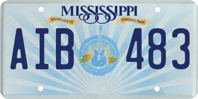 MS license plate AIB483