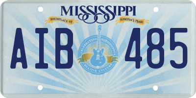 MS license plate AIB485